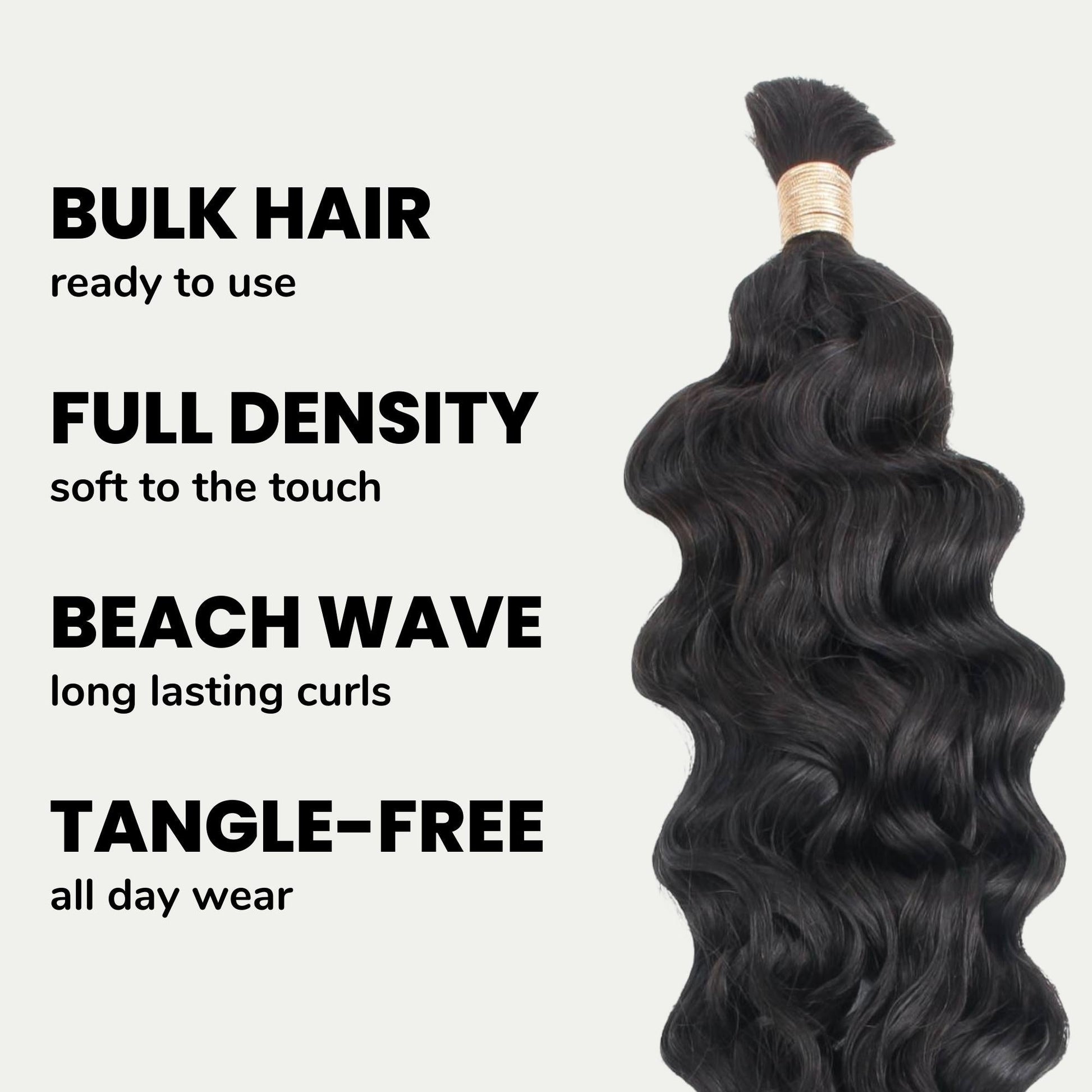 Beach Wave Bulk 100% Human Braiding Hair Luxegan