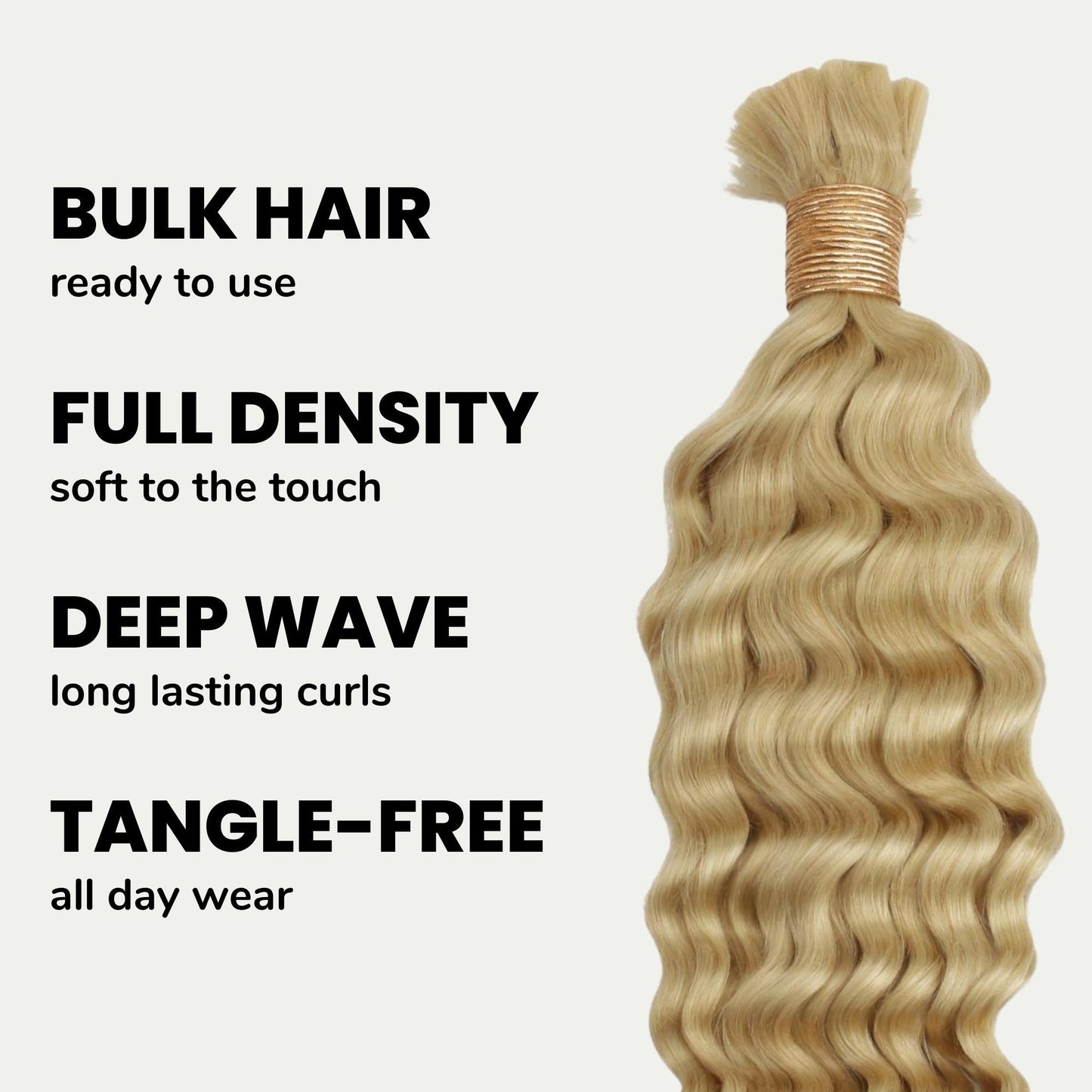 Blonde Deep Wave Bulk 100% Human Braiding Hair Luxegan