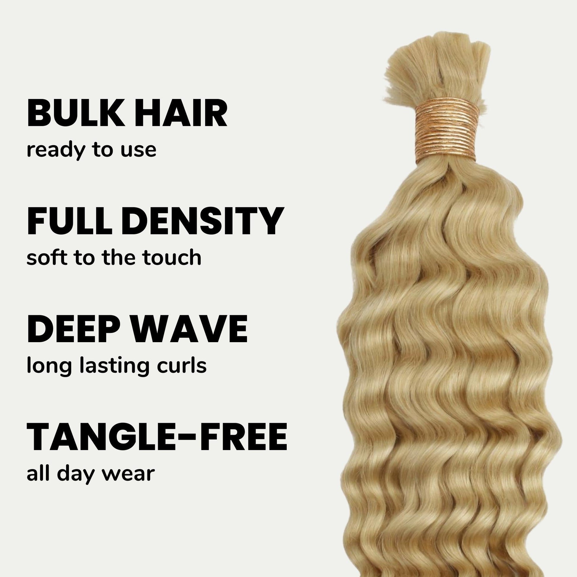 Blonde Deep Wave Bulk 100% Human Braiding Hair Luxegan