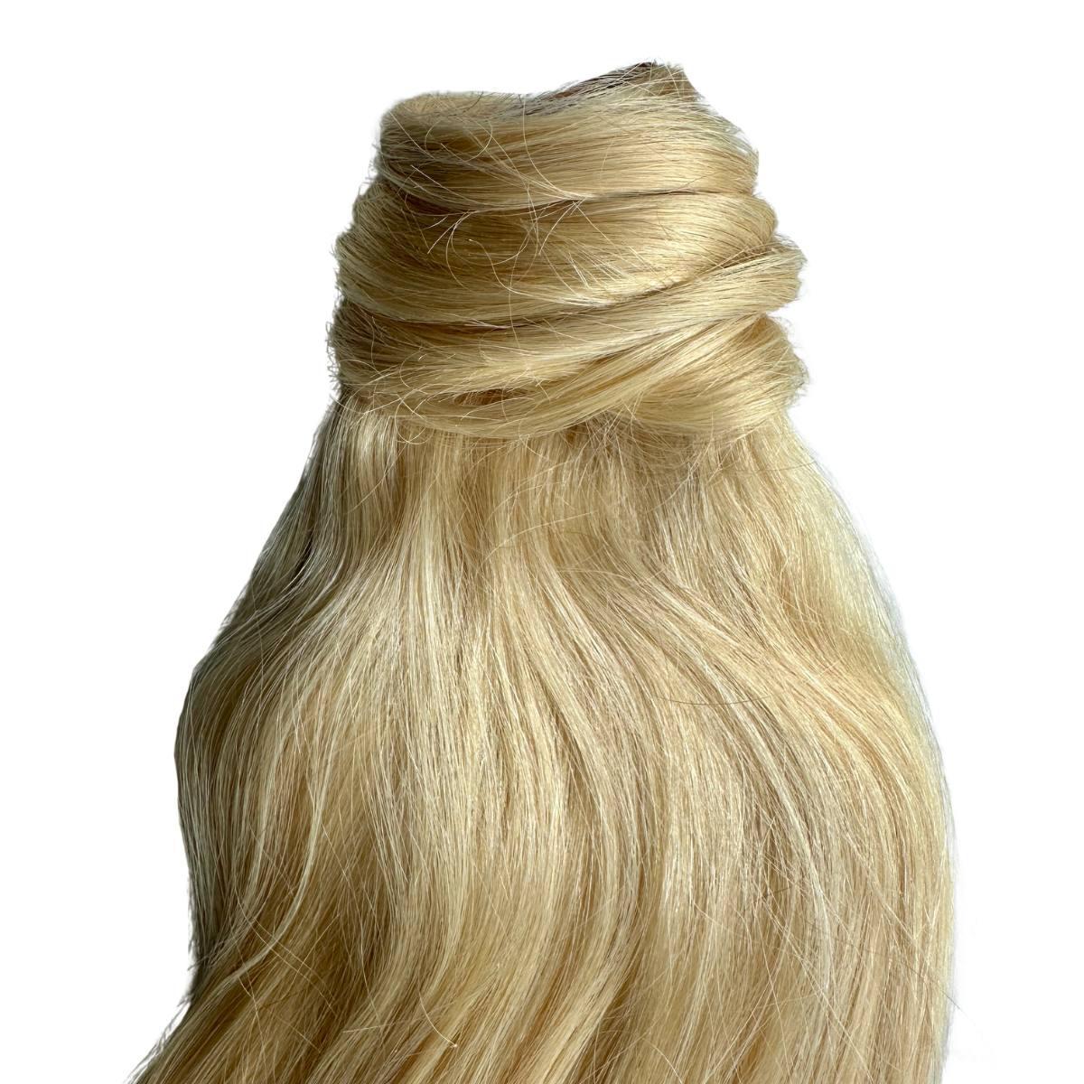 Bleach Blonde 100% Human Hair Ponytail Extension Luxegan