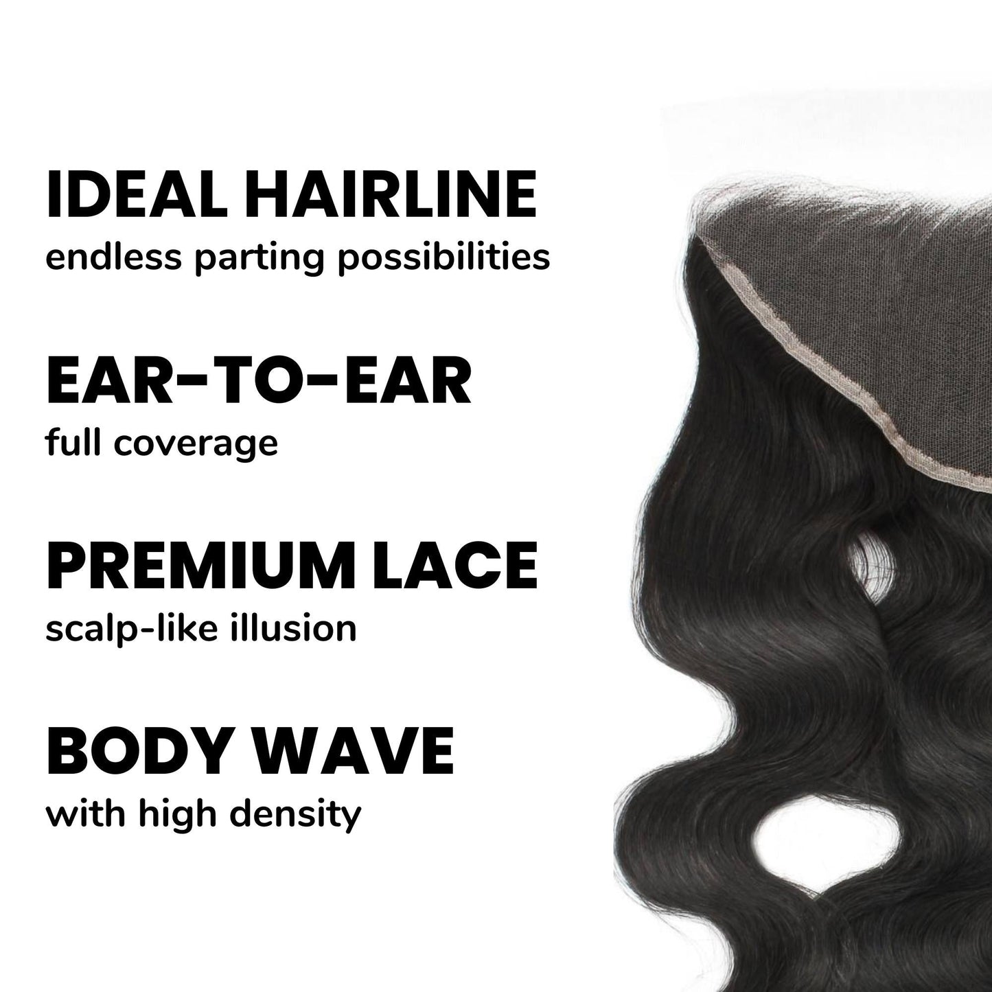 Body Wave 13x6 HD Lace Human Hair Frontal Luxegan