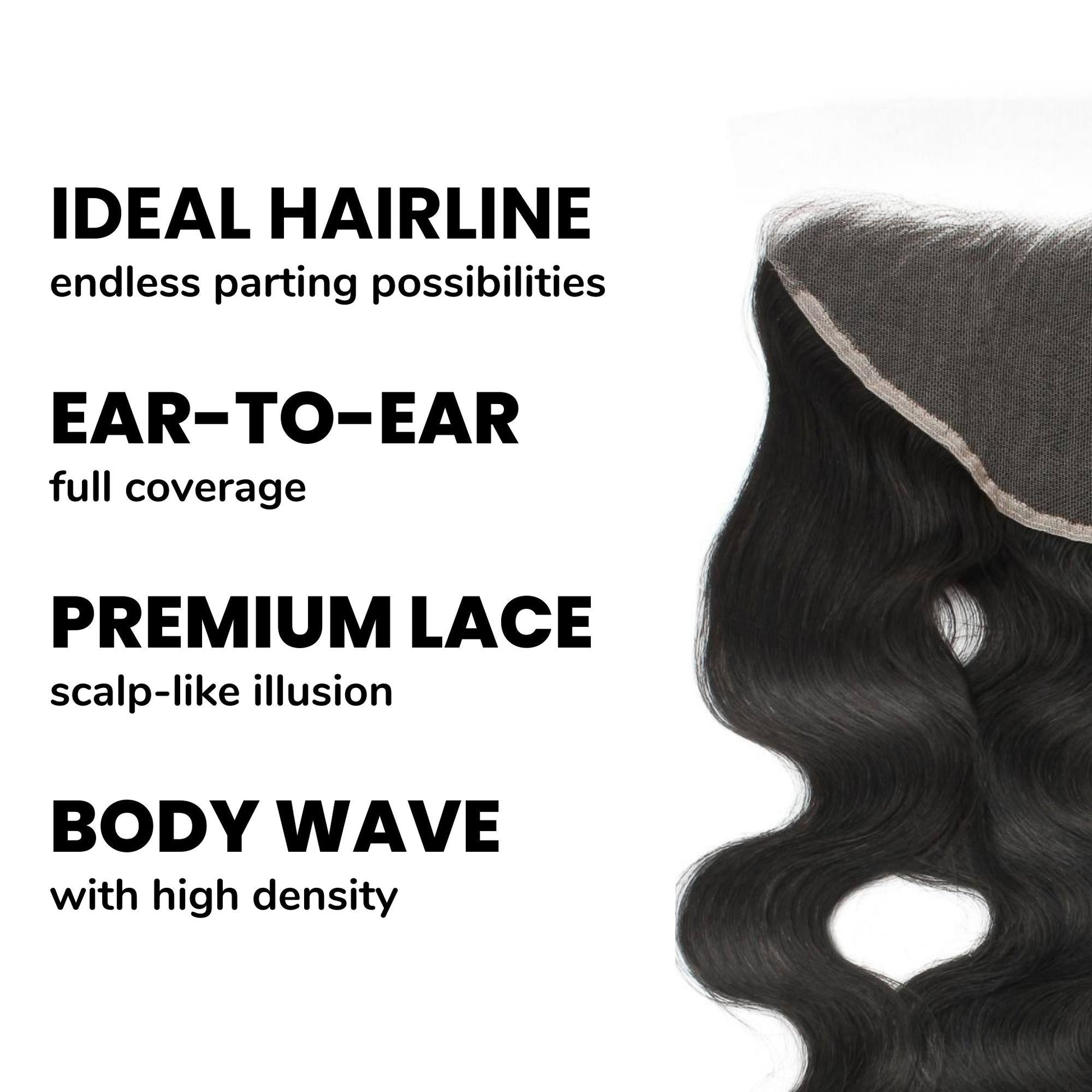 Body Wave 13x6 HD Lace Human Hair Frontal Luxegan