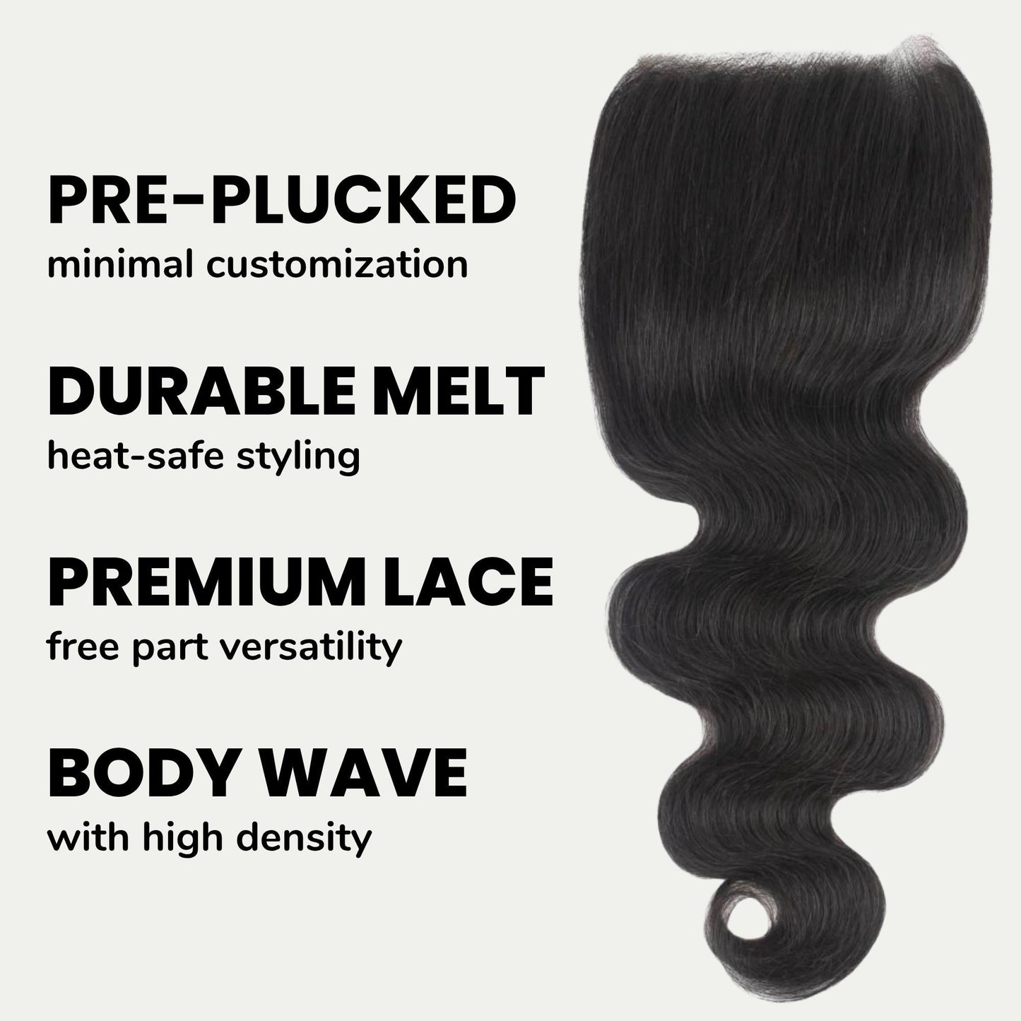 Body Wave 5x5 Transparent Lace Human Hair Closure Luxegan