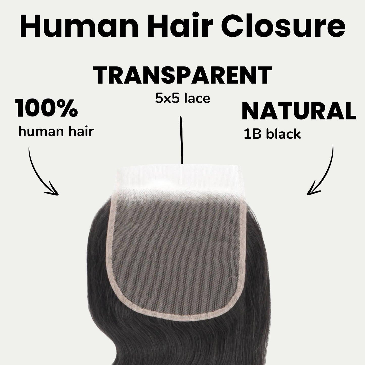 Body Wave 5x5 Transparent Lace Human Hair Closure Luxegan