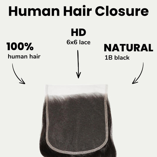 Body Wave 6x6 HD Lace Human Hair Closure Luxegan