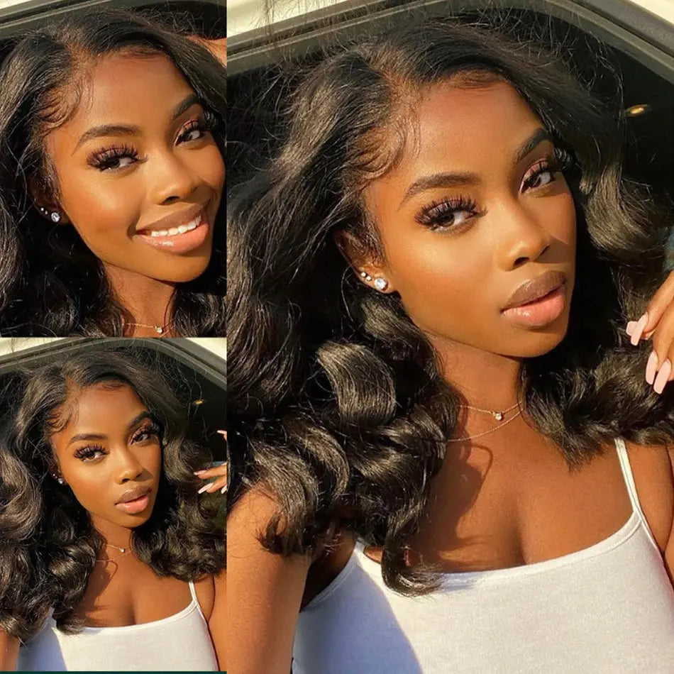 Body Wave | 13X4 Transparent Lace | Ready To Wear | PrePlucked  | Glueless | Ready To Go  | Short Bob | Human Hair Wigs Luxegan