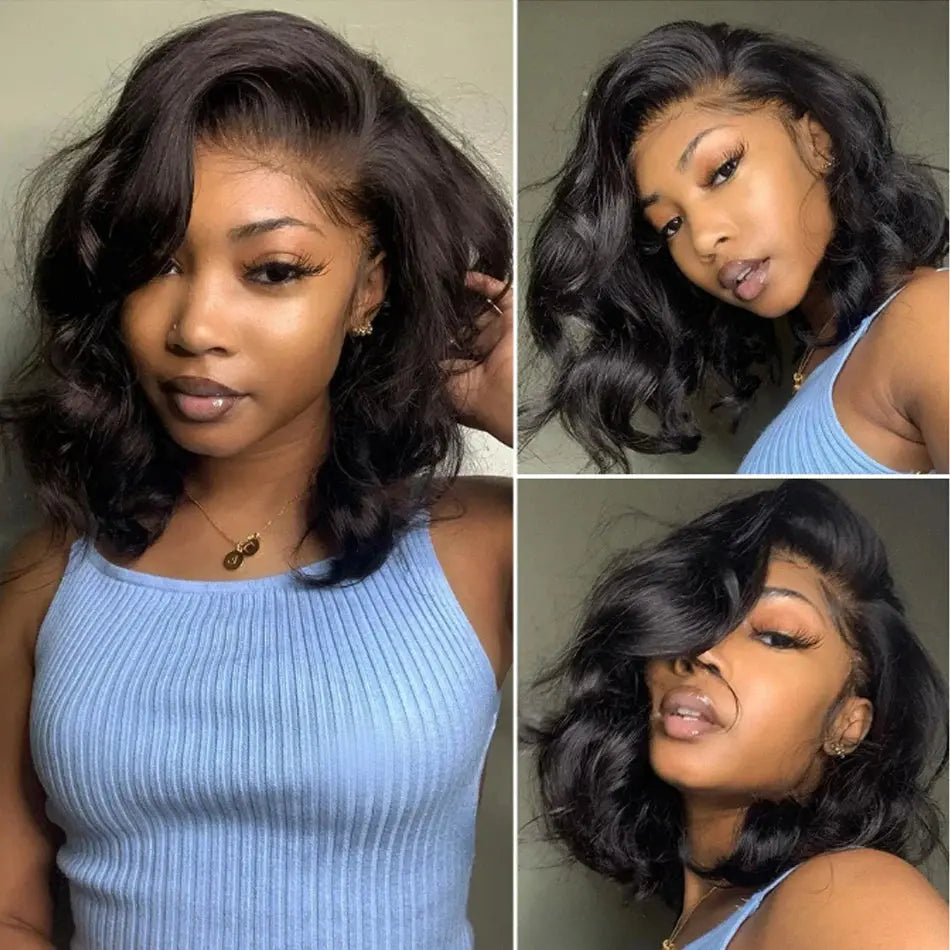 Body Wave | 13X4 Transparent Lace | Ready To Wear | PrePlucked  | Glueless | Ready To Go  | Short Bob | Human Hair Wigs Luxegan