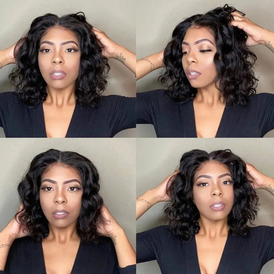 Body Wave | 13X4 Transparent Lace | Ready To Wear | PrePlucked  | Glueless | Ready To Go  | Short Bob | Human Hair Wigs Luxegan