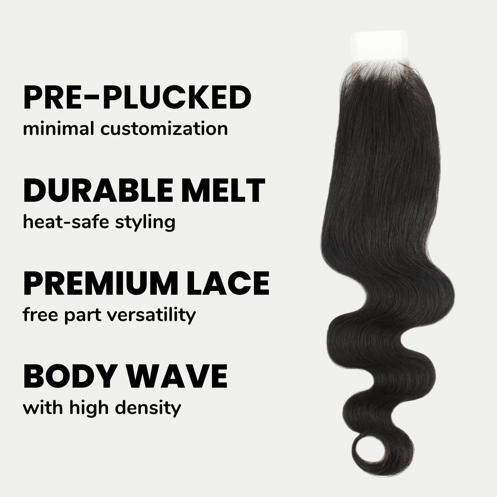 Brazilian Body Wave 2x6 Transparent Lace Human Hair Closure Luxegan
