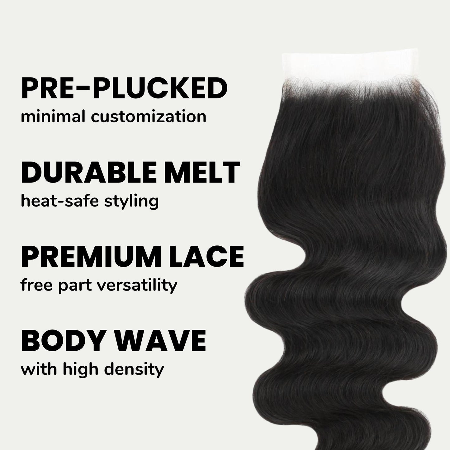 Brazilian Body Wave 4x4 Transparent Lace Human Hair Closure Luxegan