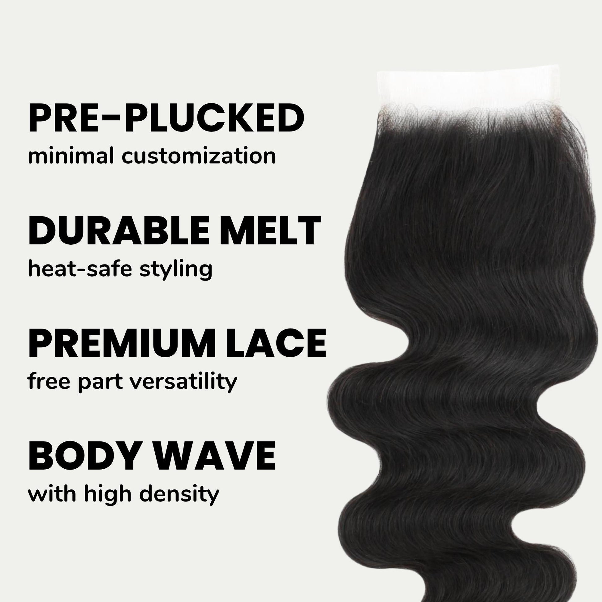 Brazilian Body Wave 4x4 Transparent Lace Human Hair Closure Luxegan