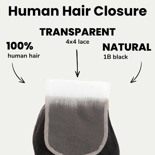 Brazilian Body Wave 4x4 Transparent Lace Human Hair Closure Luxegan