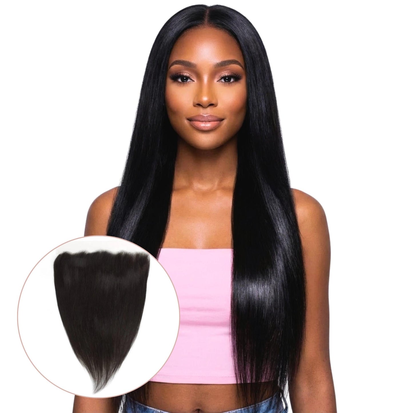 Brazilian Straight 13x4 Transparent Lace Human Hair Frontal Luxegan