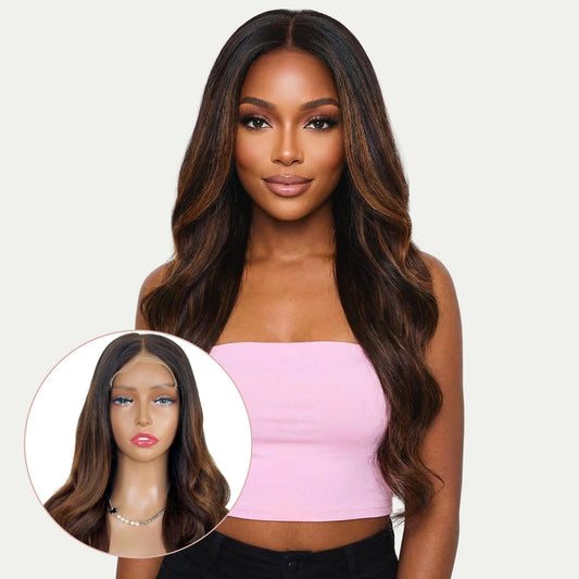 Celine Glueless 5x5 HD Lace Professionally Colored 100% Human Hair Closure Wig Luxegan