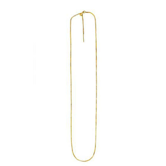 Endless Adjustable Box Chain in 14k Yellow Gold (0.95 mm)