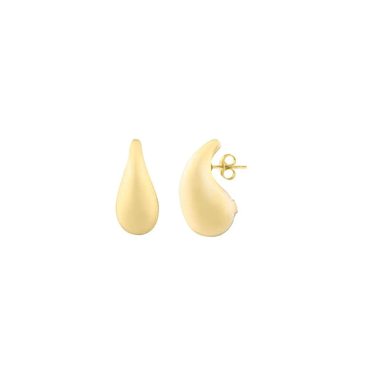 14k Yellow Gold Raindrop Studs - view 2