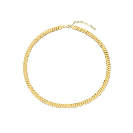 Cadena de eslabones acanalados de oro amarillo de 14k