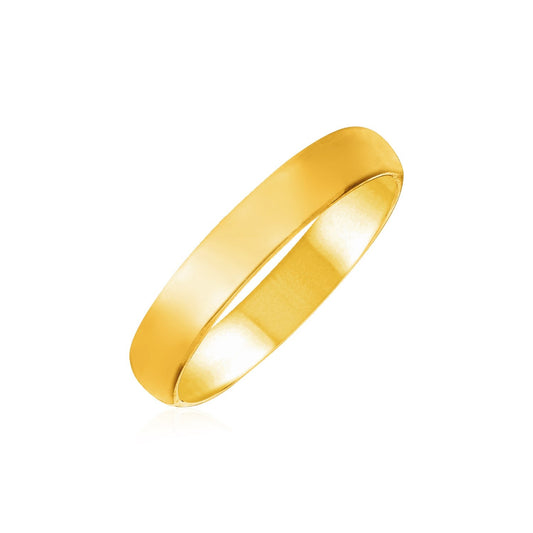 Alianza de boda de oro amarillo de 14k de 4 mm con ajuste cómodo