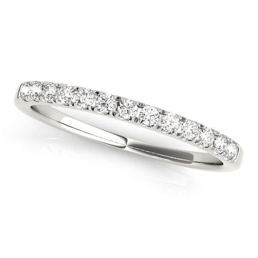 Anillo de boda con diamante atemporal de oro blanco de 14 quilates (1/5 qt)