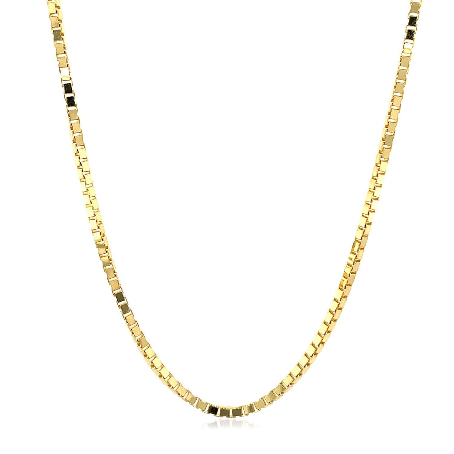 Cadena clásica tipo box de oro amarillo de 14K de 1,6mm