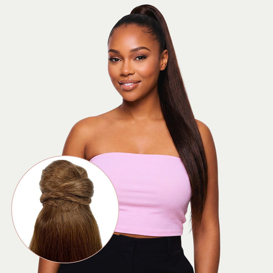 Dark Brown 100% Human Hair Ponytail Extension Luxegan