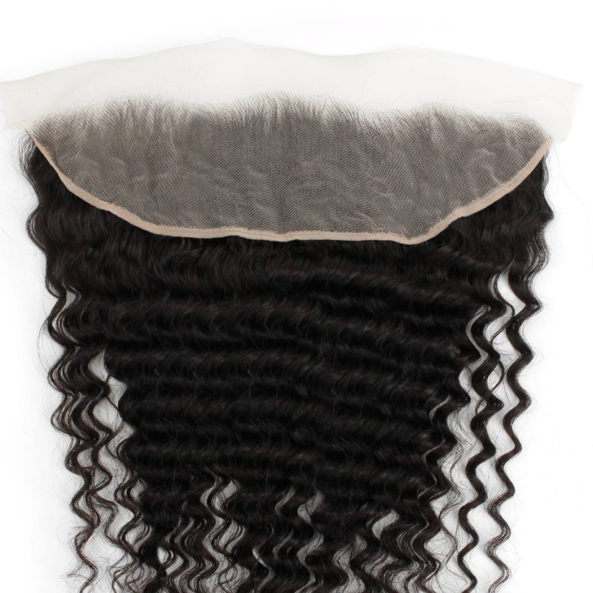 Deep Wave 13x4 Transparent Lace Human Hair Frontal Luxegan