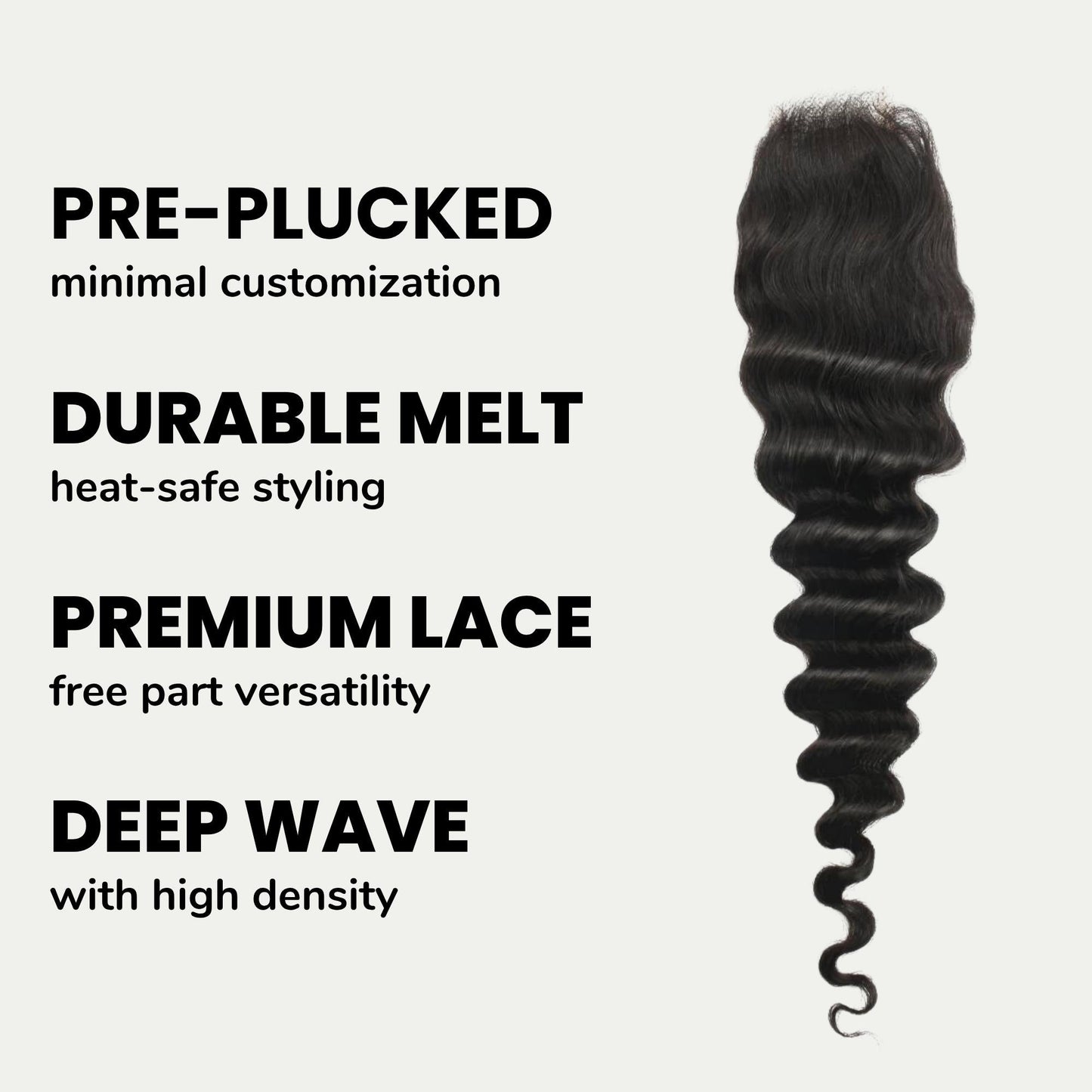 Deep Wave 2x6 HD Lace Human Hair Closure Luxegan