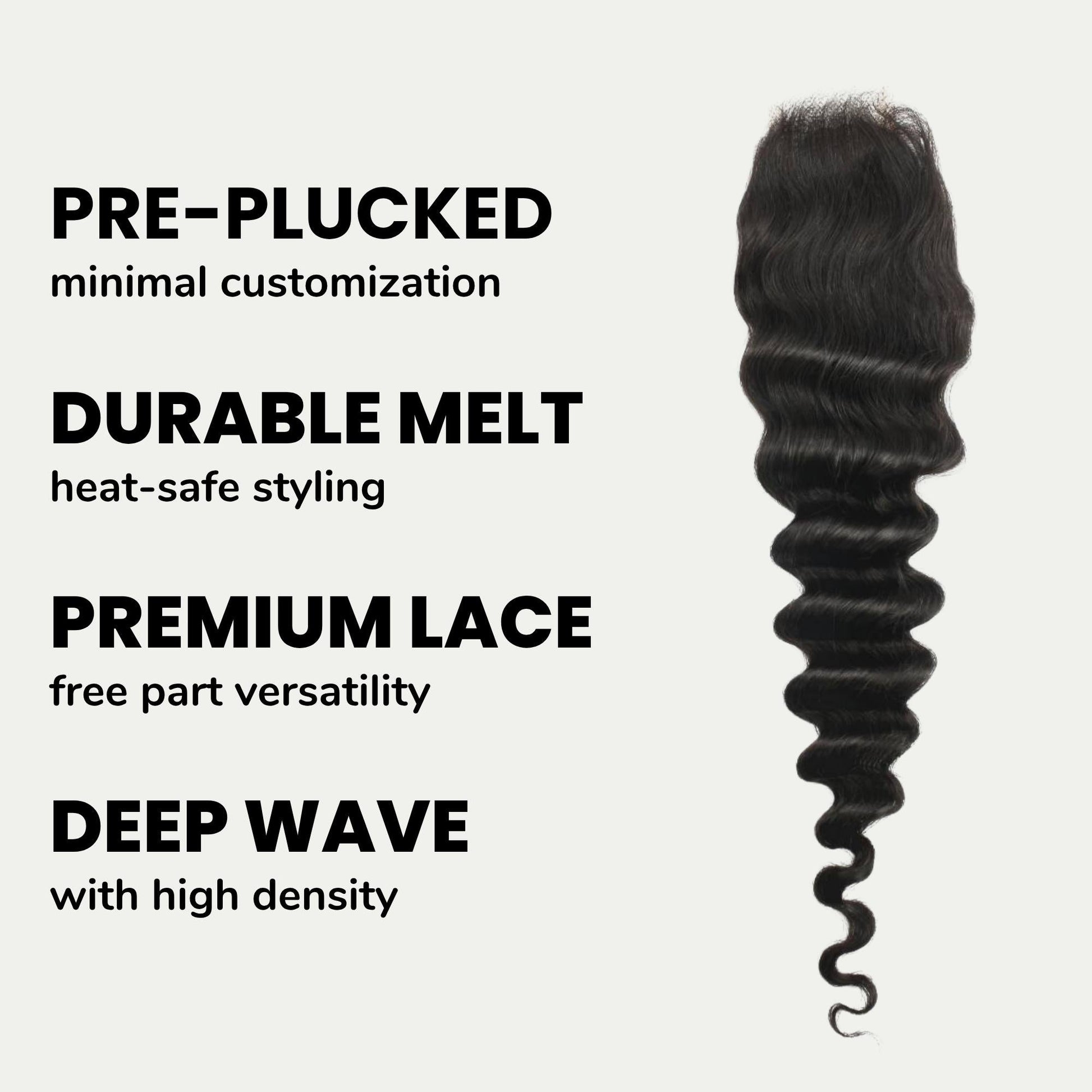 Deep Wave 2x6 HD Lace Human Hair Closure Luxegan