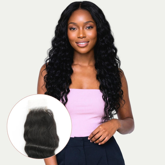 Deep Wave 2x6 Transparent Lace Human Hair Closure Luxegan