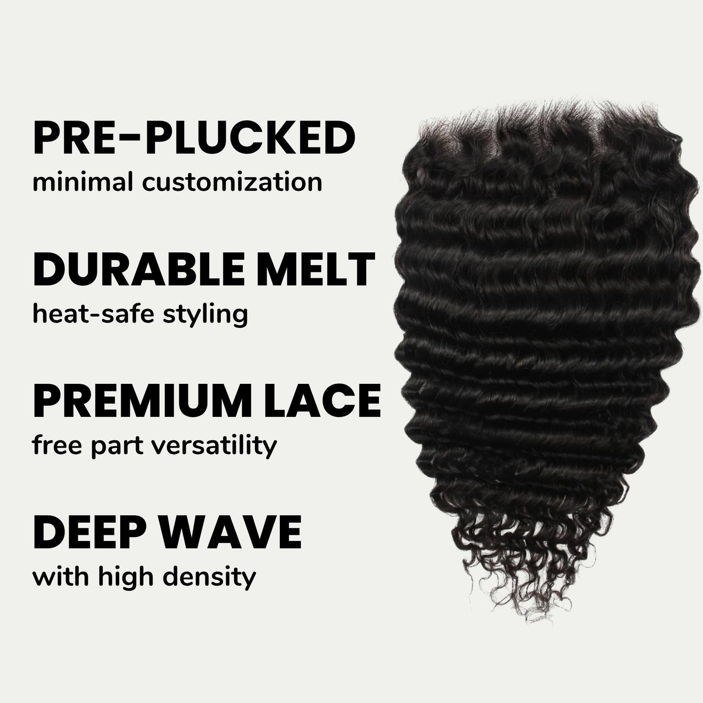 Deep Wave 6x6 HD Lace Human Hair Closure Luxegan