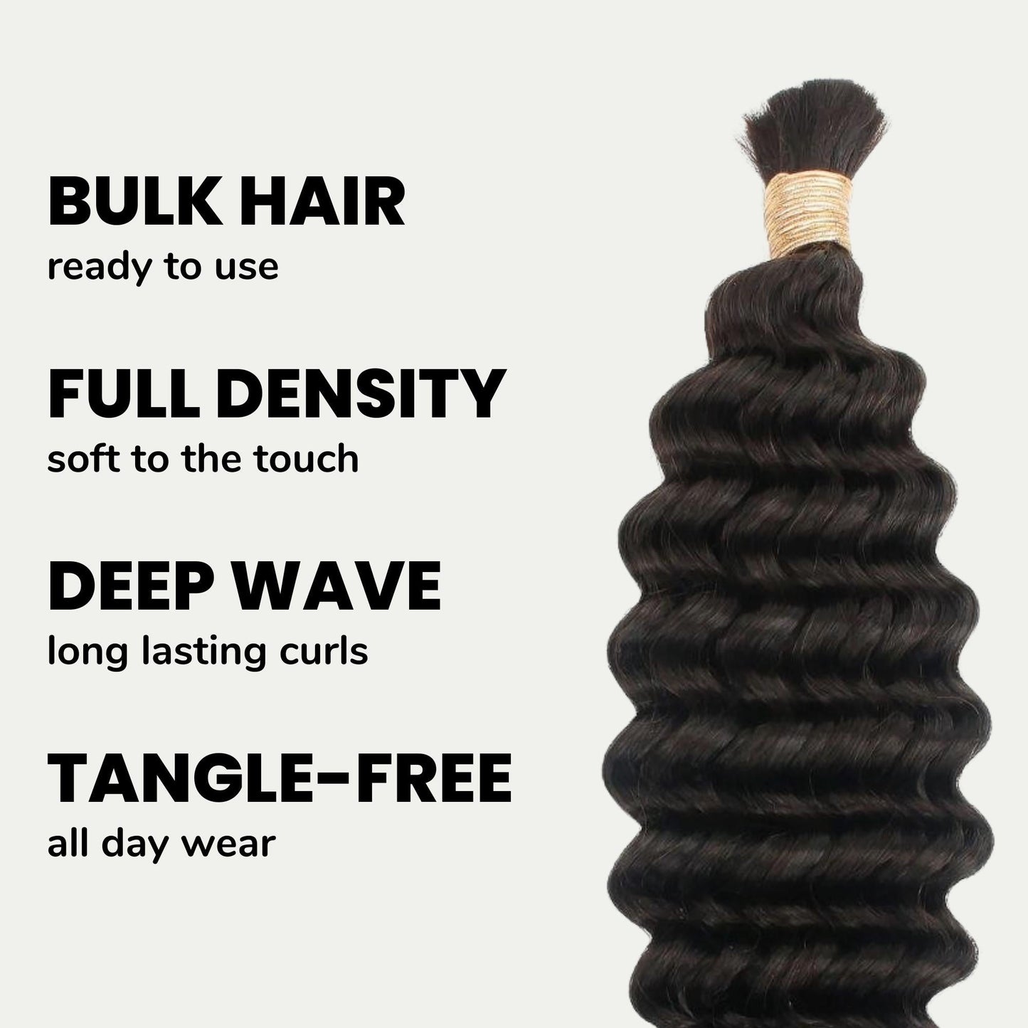 Deep Wave Bulk 100% Human Braiding Hair Luxegan
