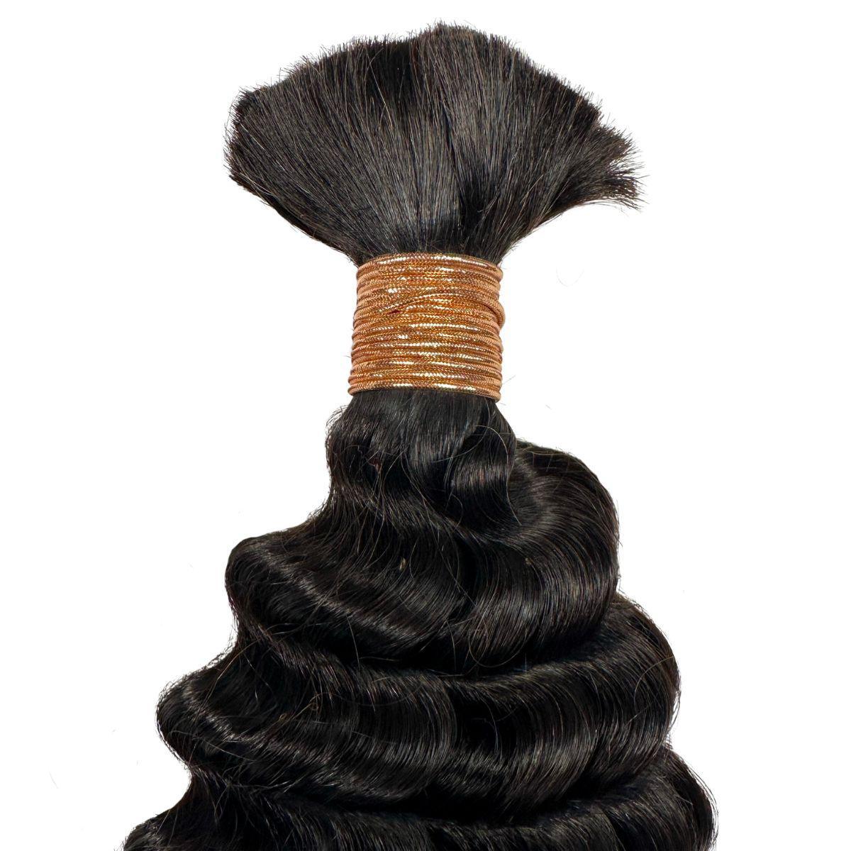 Deep Wave Bulk 100% Human Braiding Hair Luxegan