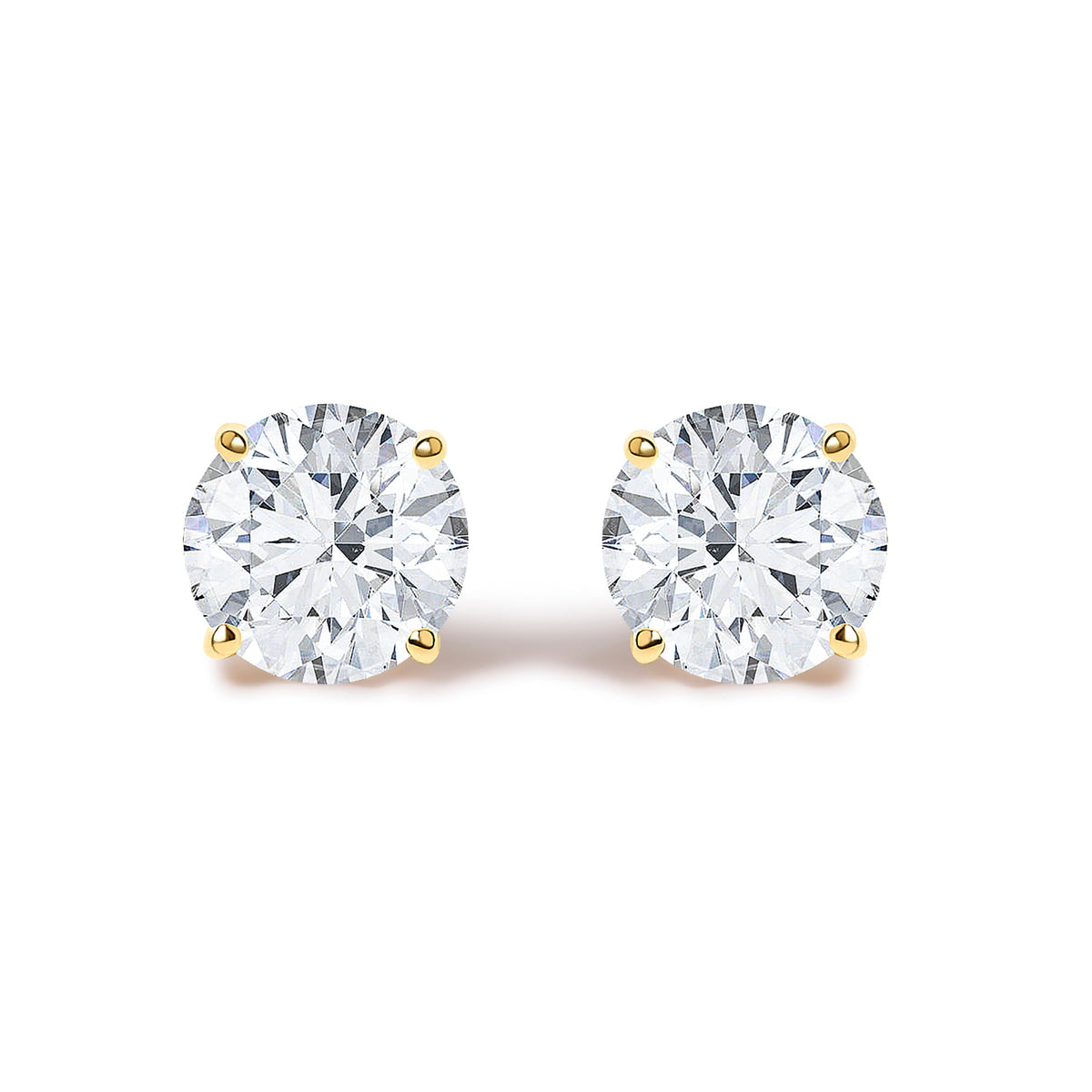 14K White Gold 1/2 Cttw Round Lab Grown Diamond Solitaire Stud Earrings with Push Backs