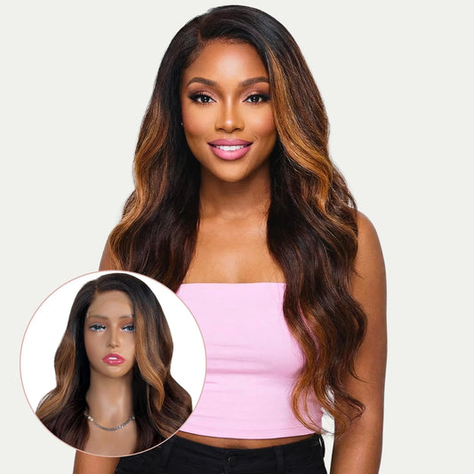 Giselle Glueless 5x5 HD Lace Professionally Colored 100% Human Hair Closure Wig Luxegan