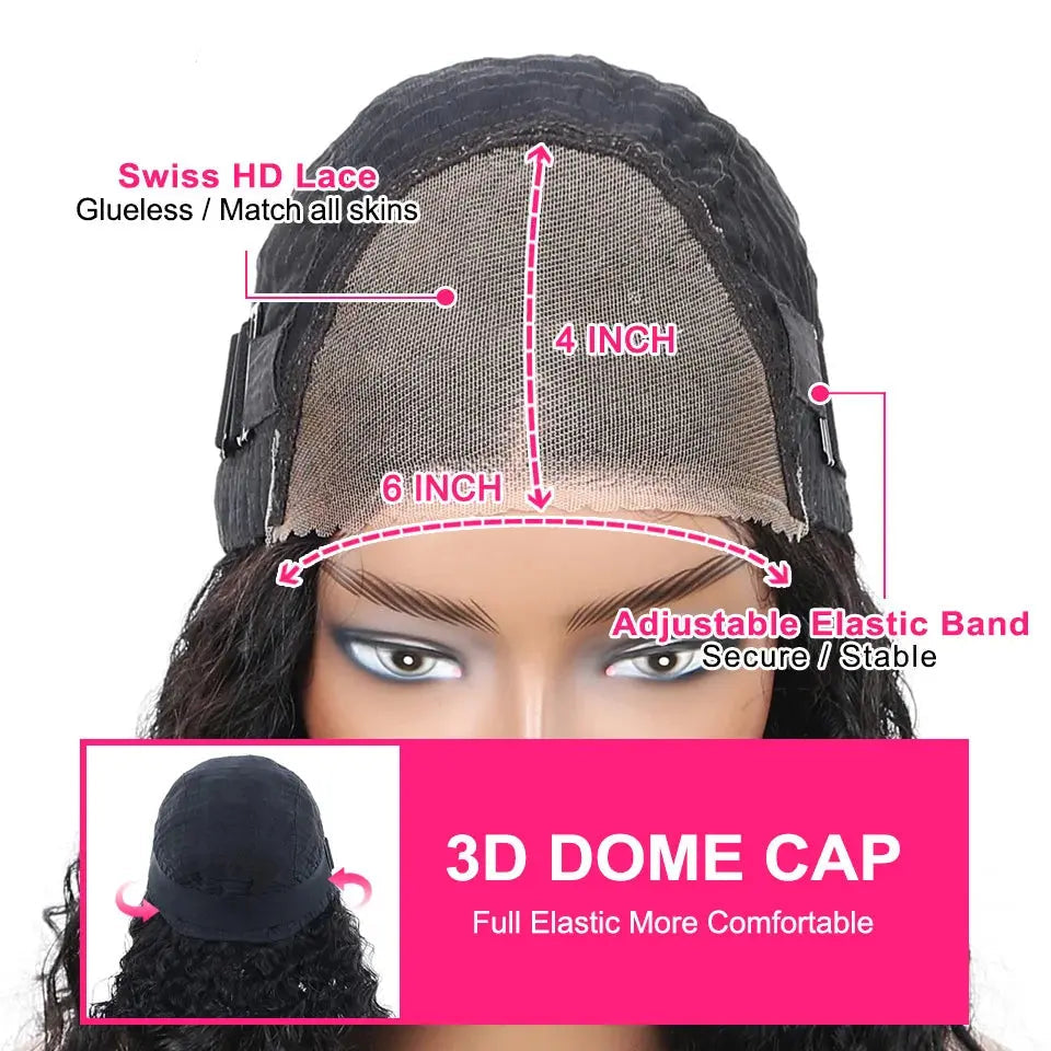 Glueless | Kinky | Straight | Frontal | 100% Human Hair | Wear And Go | Bob | 12A Peruvian Hair | Short | Yaki Straight Wigs