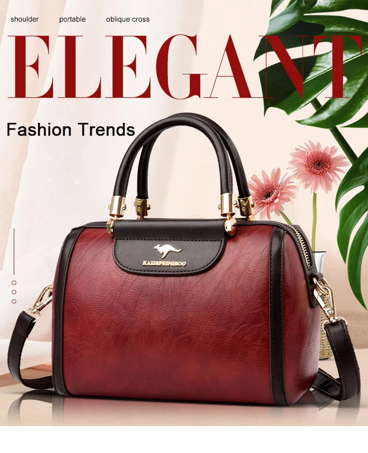Super High-Quality Leather Top Handle Purse | Shell Bag & Fashionable Handbag Luxegan