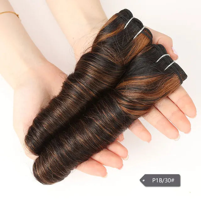 Hollywood Wave Brazilian Remy Hair Bundles | Double Drawn | 10–16 Inches Luxegan