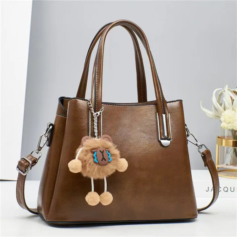 Women’s Luxury Hobo Tote Handbag | Fashion Designer Mini Bowling Purse | Large Capacity Bucket Bag with Silk Lining | Sleek PU Leather Business & Shopping Handbag (Model BTL-22151-CWW) Luxegan