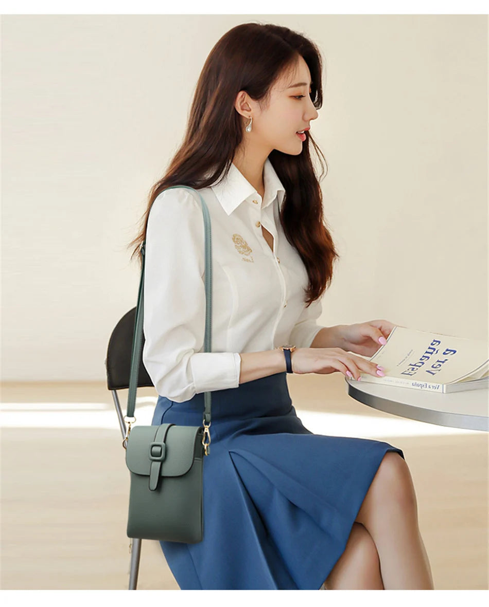 Small Flap Shoulder Bag for Women | Sophisticated Luxury Designer Crossbody | Elegant Quality Mini Messenger Purse & Phone Sac | "Dignified" Soft PU Handbag for Versatile Daily Styling Luxegan