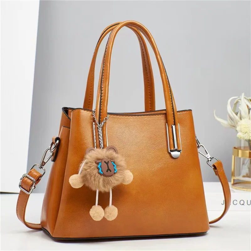 Women’s Luxury Hobo Tote Handbag | Fashion Designer Mini Bowling Purse | Large Capacity Bucket Bag with Silk Lining | Sleek PU Leather Business & Shopping Handbag (Model BTL-22151-CWW) Luxegan