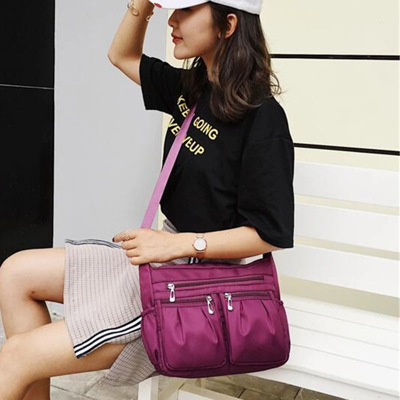 Waterproof Nylon Multi-Pocket Messenger Bag | Large Capacity Shoulder Bag Luxegan