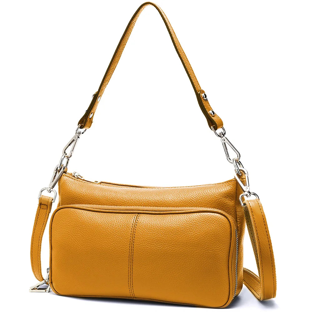 Women's Handbag 100% Genuine Leather Ladies Shoulder Crossbody Messenger Bag | Fashion Hobos Black High Quality Luxegan