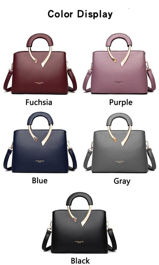 High-Quality Microfiber Leather Casual Tote | Sophisticated Luxury Designer Shoulder Bag | Elegant Multi-Compartment Crossbody | "Dignified" Soft Solid-Color Handbag for Versatile Daily Styling Luxegan