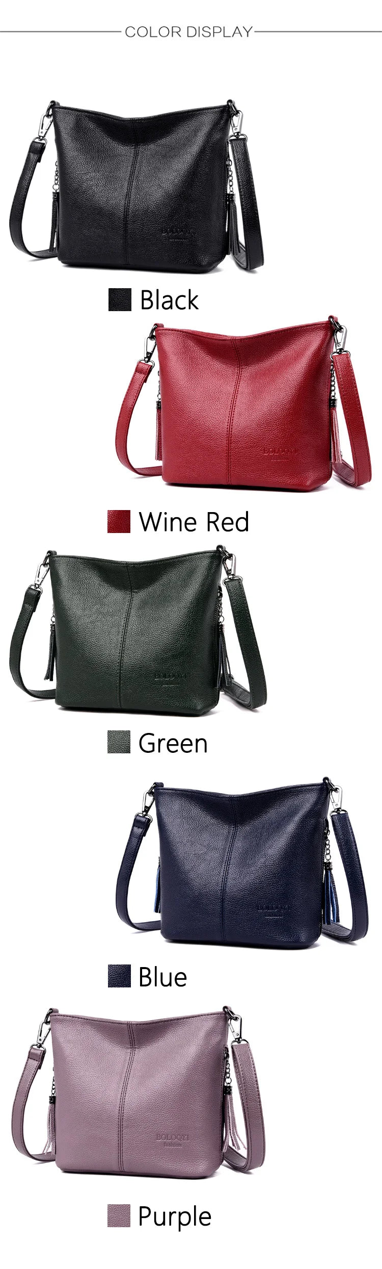 New Luxury Women’s Shoulder Crossbody Bag | High-Quality PU Leather Messenger Purse | Fashionable Casual Tote with Tassel Detail Luxegan