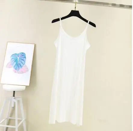 Satin Camisole Slip Dress | O-Neck Spaghetti Strap A-Line Beach & Casual Dress Luxegan