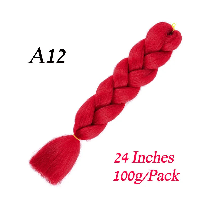 Lihui 24 Inch Pre-Stretched Synthetic Braiding Hair – Kanekalon Jumbo Braid | 100g | 100+ Ombre Colors