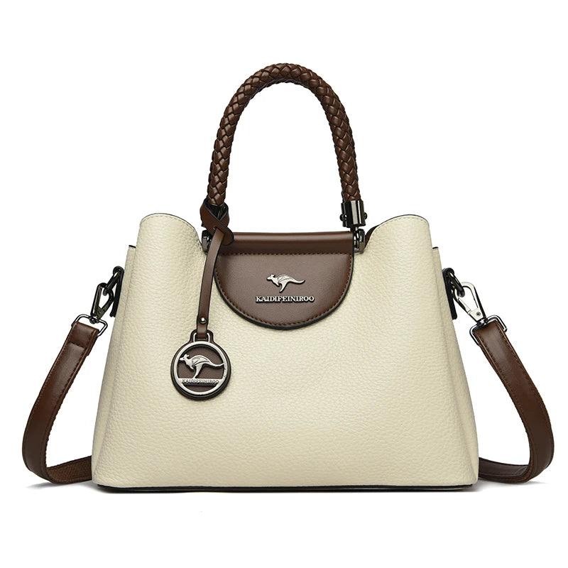 Fashion Geometric Rivet Frame Handbag | Durable Women’s Single Strap Shoulder Bag | High-End PU Leather Daily Tote with Rivet Decoration | Anti-Theft Festive Gift Purse (Model 5156) Luxegan