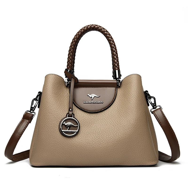 Fashion Geometric Rivet Frame Handbag | Durable Women’s Single Strap Shoulder Bag | High-End PU Leather Daily Tote with Rivet Decoration | Anti-Theft Festive Gift Purse (Model 5156) Luxegan