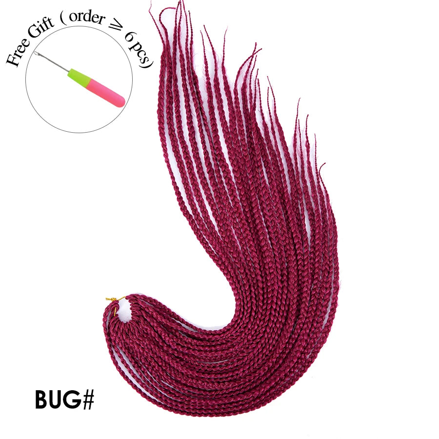 High Quality Ombre Brown & Blonde Synthetic Box Braids Crochet Hair Extensions - 12", 16", 20", 24" & 30" Pre-Looped Braids - High Temperature Fiber 22 Strands/Pack Tangle-Free Crochet Braids Luxegan
