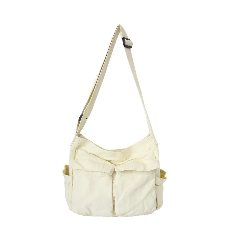 Women’s Vintage Canvas Shoulder Tote | Versatile Teenager Messenger Bag | Ladies' Casual Handbag & Crossbody Purse Luxegan
